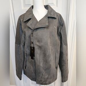 Gray Faux Suede Men's Jacket XXL